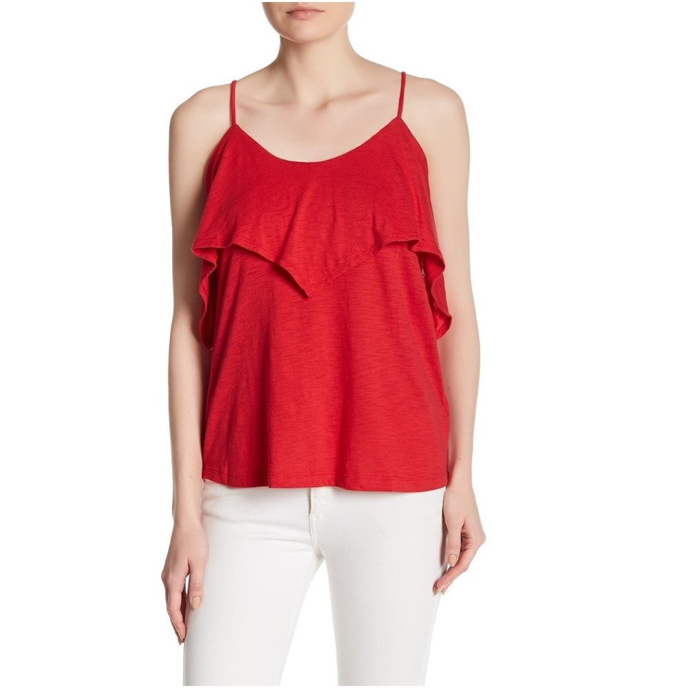 Harlowe & Graham Popover Red Back Tie Camisole Top